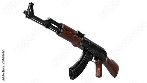 Konstfotografi Vintage ak-47 Kalashnikov assault rifle isolated on white.