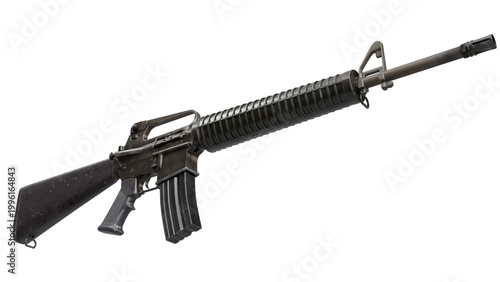 Vintage m16 rifle with metal magazine and carry handle