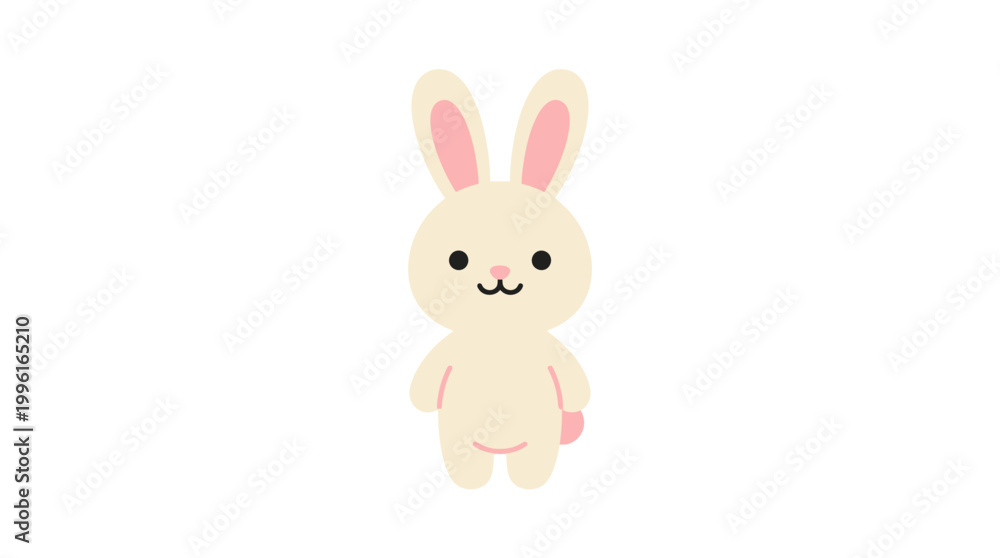 Fototapeta premium Cute toy rabbit with pink ears.