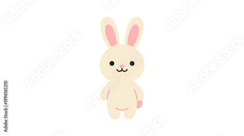 Cute toy rabbit with pink ears.