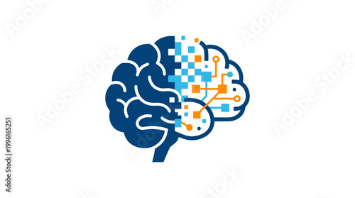 Brain with puzzle pieces inside.