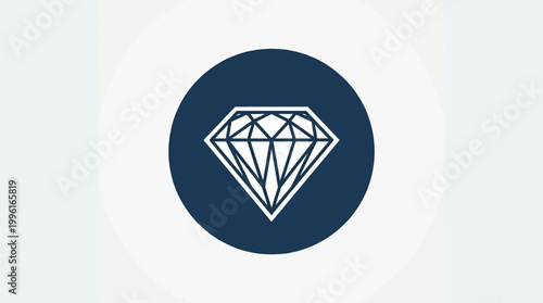 Simple geometric representation of a diamond shape against a contrasting circular background