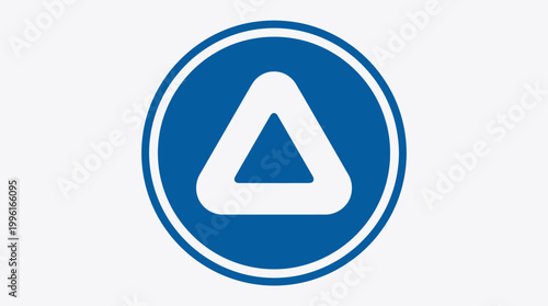 Blue triangular symbol within a circular design, representing safety or caution in a minimalist style Free Download Blue triangular symbol within a circular design, representing safety or caution in a minimalist style - GFXLoad