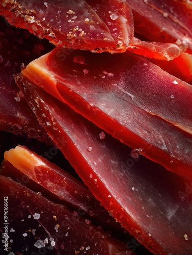 Speck Alto Adige Smoked Cured Ham Slices with Coarse Salt Tyrolean Macro Food Photography Vertical