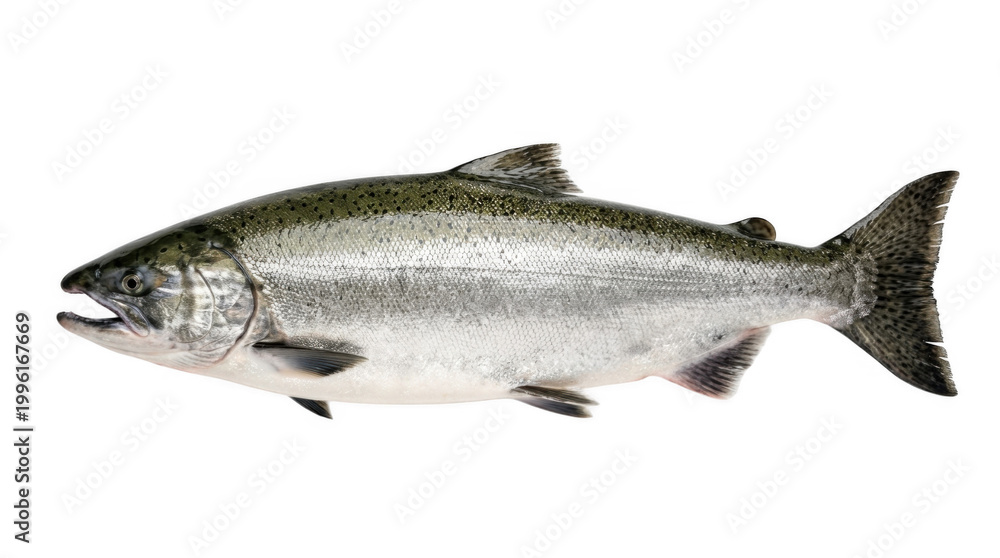 Obraz premium Fresh salmon fish on white background