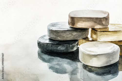 Artistic Arrangement of Colorful Soap Bars