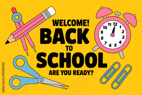 Back to school welcome illustration graphics