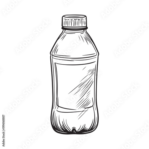 Water bottle icon. Mineral or plastic bottle symbol line. Editable stroke width