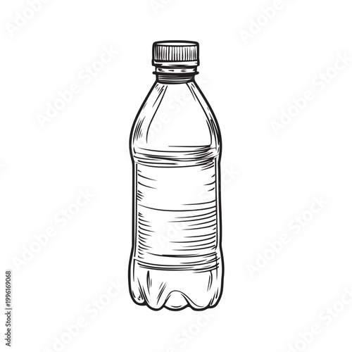 Water bottle icon. Mineral or plastic bottle symbol line. Editable stroke width