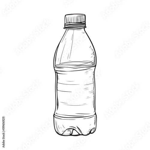 Water bottle icon. Mineral or plastic bottle symbol line. Editable stroke width