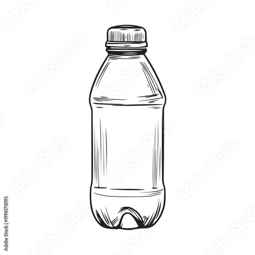 Water bottle icon. Mineral or plastic bottle symbol line. Editable stroke width