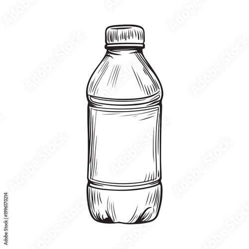 Water bottle icon. Mineral or plastic bottle symbol line. Editable stroke width