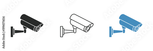 Security camera vector, CCTV surveillance, home protection, and monitoring systems with video surveillance camera symbols