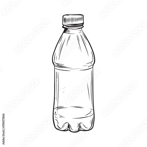 Water bottle icon. Mineral or plastic bottle symbol line. Editable stroke width