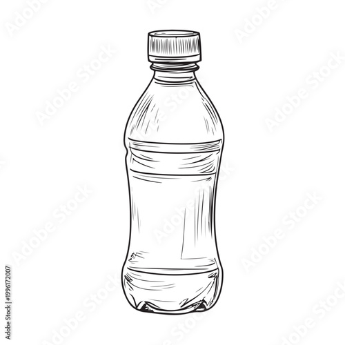 Water bottle icon. Mineral or plastic bottle symbol line. Editable stroke width