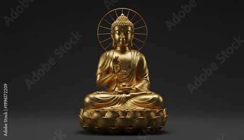 Golden statue of buddha a serene representation of enlightenment and peace