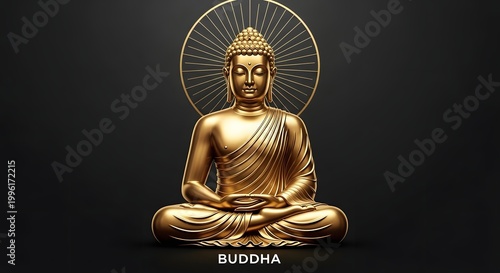 Golden buddha statue a symbol of peace and enlightenment
