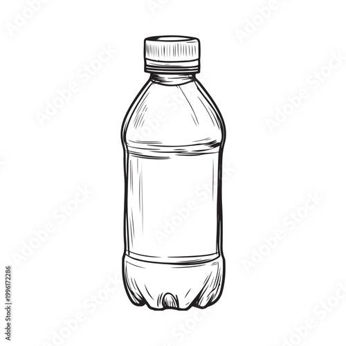 Water bottle icon. Mineral or plastic bottle symbol line. Editable stroke width