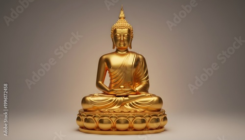 Golden buddha statue a serene representation of peace and enlightenment