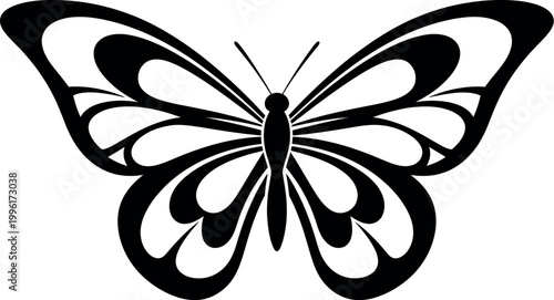 Black butterfly silhouette with elegant wings