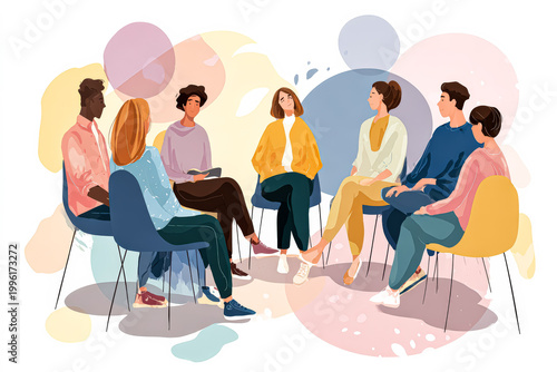 Group Therapy Session with Diverse Participants