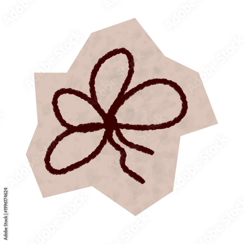 Crayon Hand Drawn Bow Scrapbook