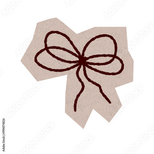 Crayon Hand Drawn Bow Scrapbook