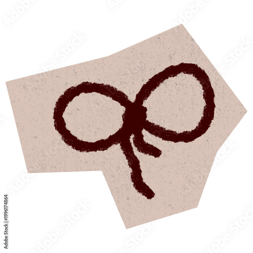 Crayon Hand Drawn Bow Scrapbook