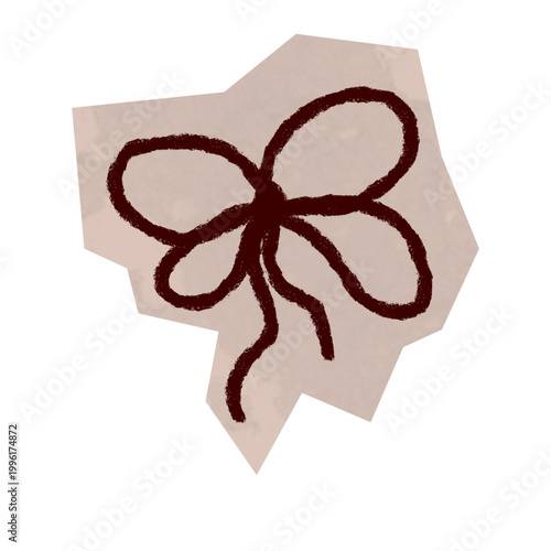 Crayon Hand Drawn Bow Scrapbook