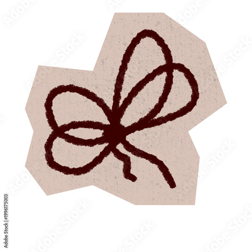 Crayon Hand Drawn Bow Scrapbook