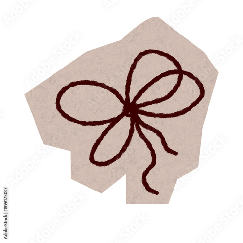 Crayon Hand Drawn Bow Scrapbook