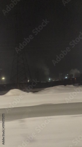 polar night view of the city Norilsk