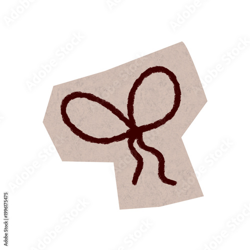 Crayon Hand Drawn Bow Scrapbook