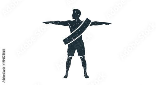 Man Silhouette with Ribbon Across Chest