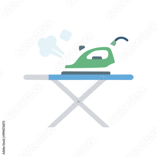 Green iron on blue board.