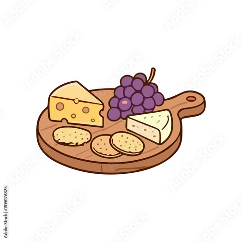 Cheese and Crackers with Grapes Plate.