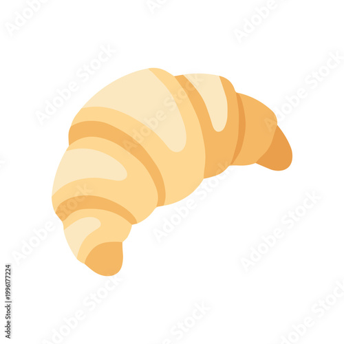 Croissant pastry on white background.