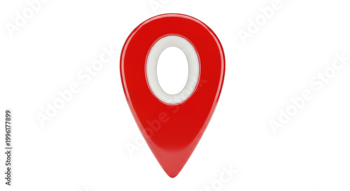 Red map pinpoint icon on black background location and navigation symbol