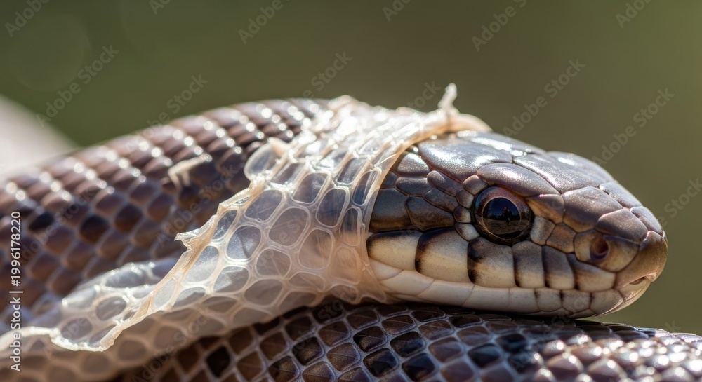 Fototapeta premium Close-up of a Snake Shedding Its Skin
