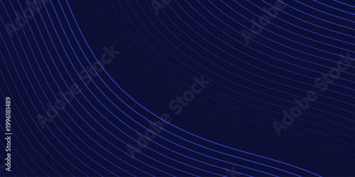 Abstract blue background with lines, template for banner with copy space