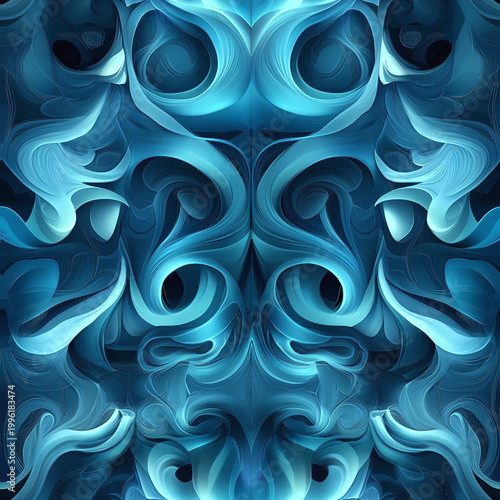 Intricate blue swirls: a modern abstract design