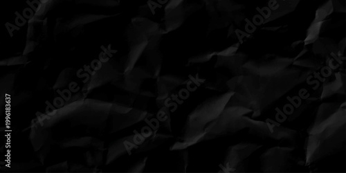black background crumpled paper texture seamless pattern. crumpled paper texture black background. Vector illustration