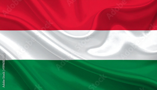 Hungarian flag waves in the wind