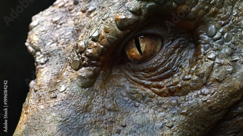 Close-up of a crocodile's eye