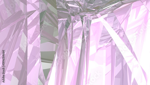 Abstract crystal formation illustration in pastel shades