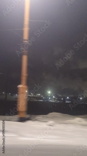 polar night view of the city Norilsk