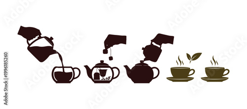 Instructions for making tea. Vector

