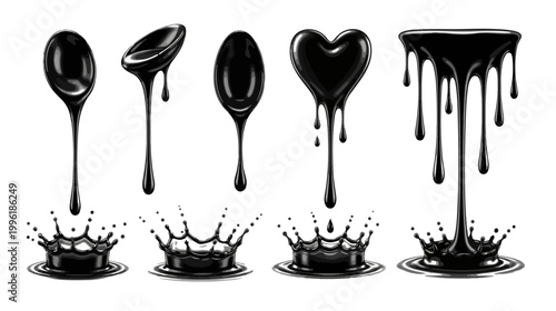 Water splash vector black set icon. Fresh droplet isolated black set icon. Water splashing on a white background in a vector illustration.