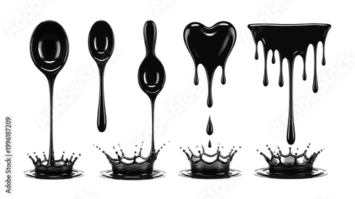 Splash water vector black set icon. Isolated black set icon of a fresh droplet. Water splashes in a vector illustration on a white background.