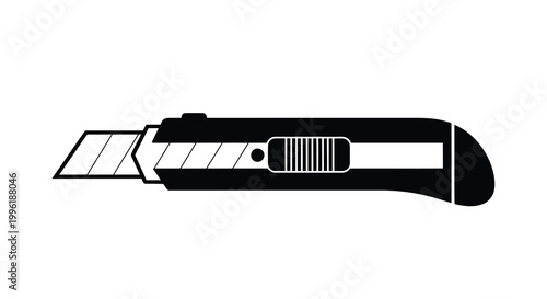 utility knife silhouette on white background high quality